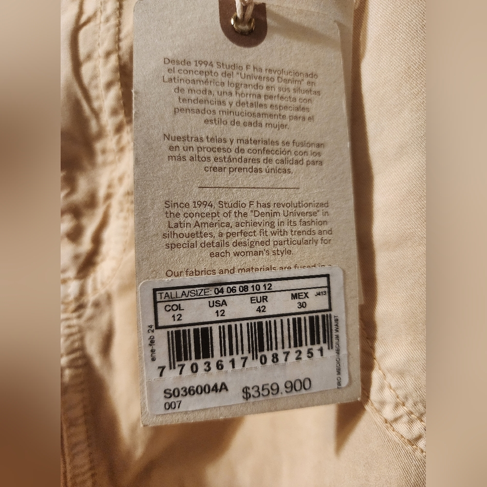 NWT Studio F Maxi Utility Cargo Tan Skirt Size 12 - Picture 6 of 14